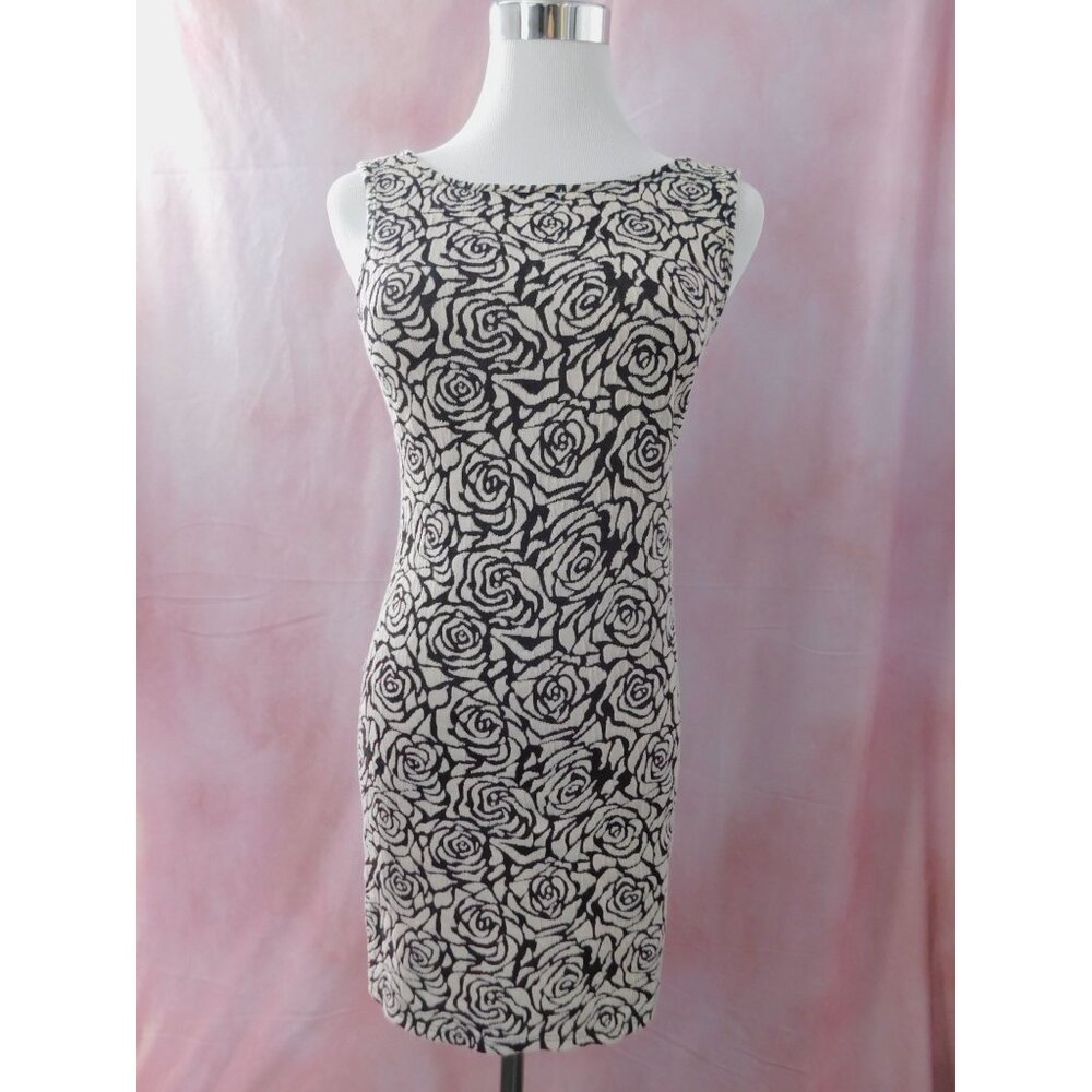 Elegant Black and White Floral Dress